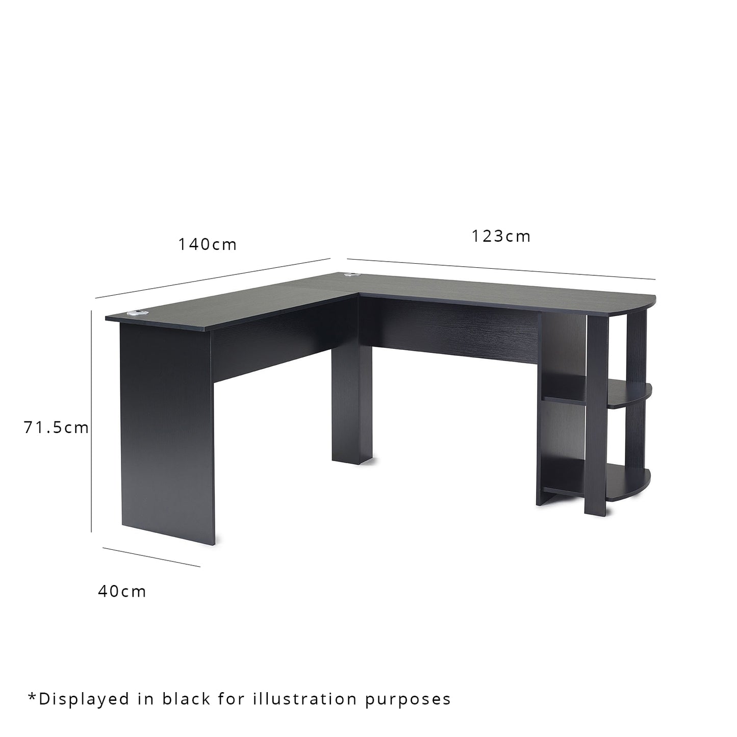Essie corner desk - L-shaped - white