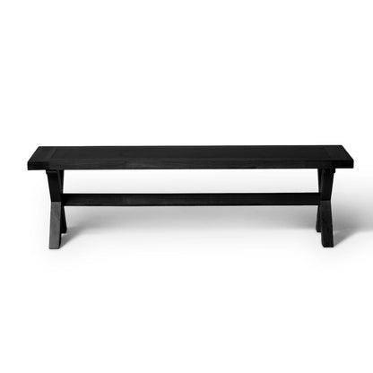 Charlotte Black Dining Table with 2 Black Dining Benches - Laura James