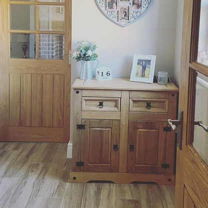 Wooden Sideboard - Solid Wood - 2 Drawers - Laura James