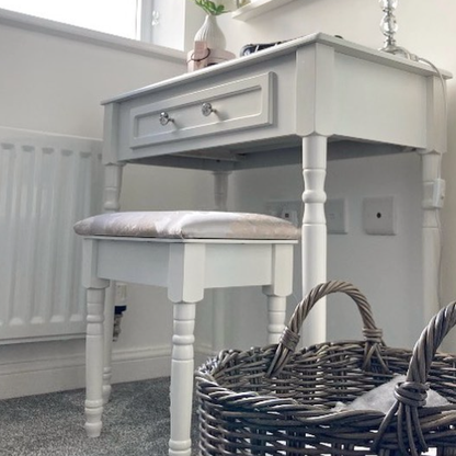 Sienna Dressing Table, Stool & Mirror Set - Grey Painted