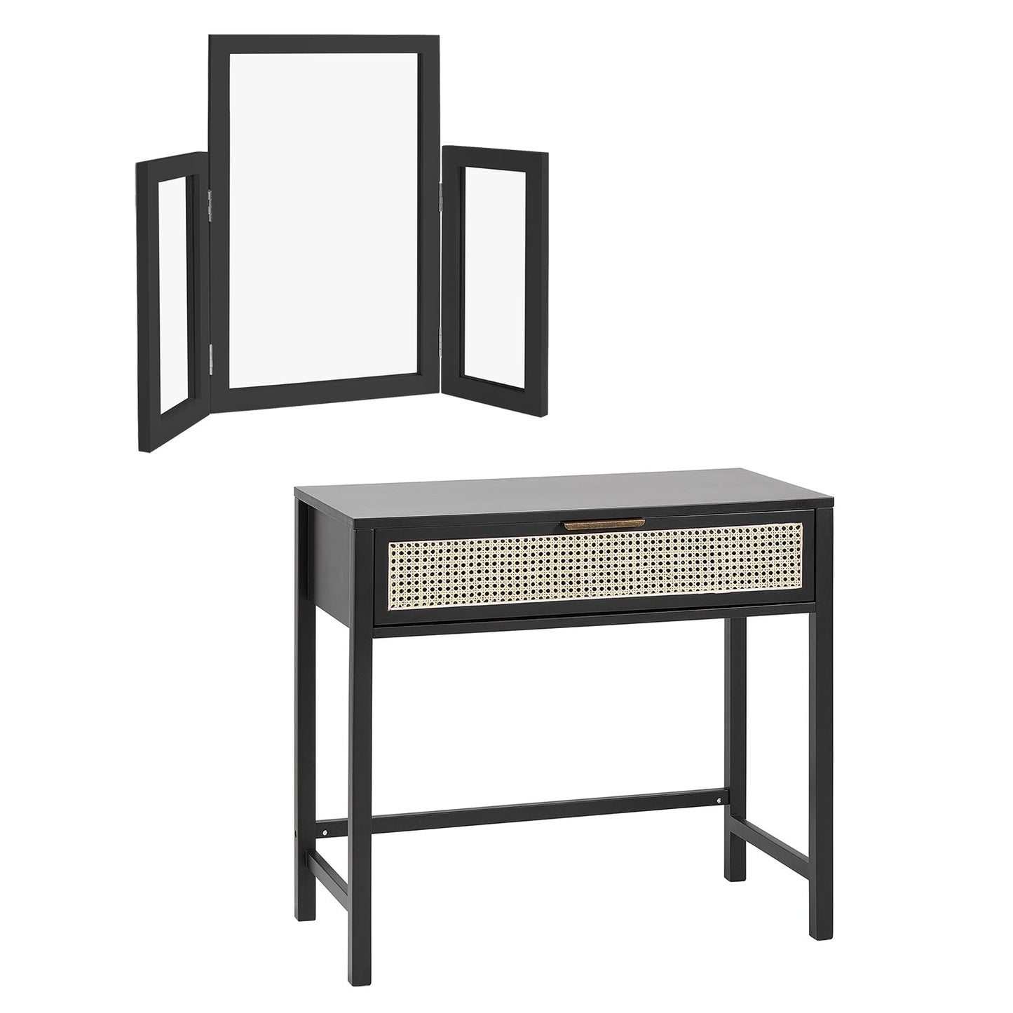 Charlie dressing table with mirror - black - Laura James