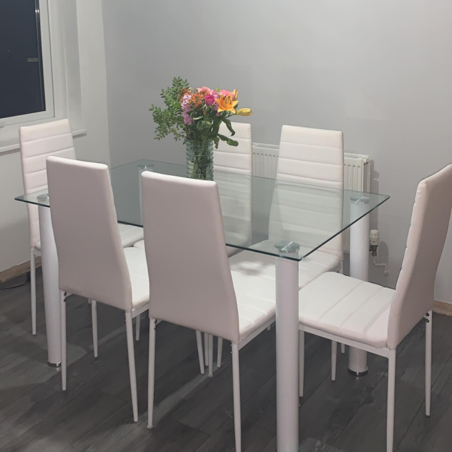Anya Glass Dining Table Set Seater White – Laura James Ireland