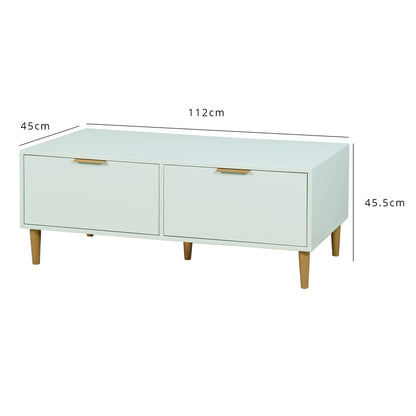 Gloria TV Unit - pale sage green and brass effect - Laura James