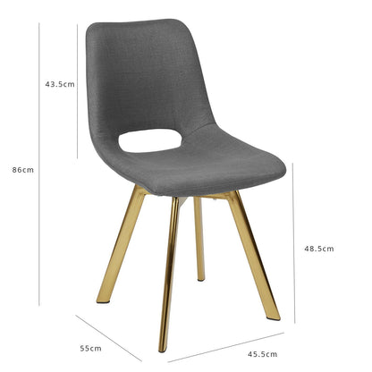 Margot office chair – grey and brass - Laura James