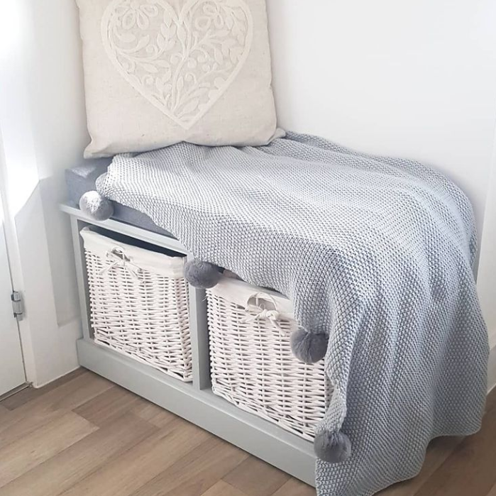 Fyfield Grey Hallway Storage Bench Laura James Ireland