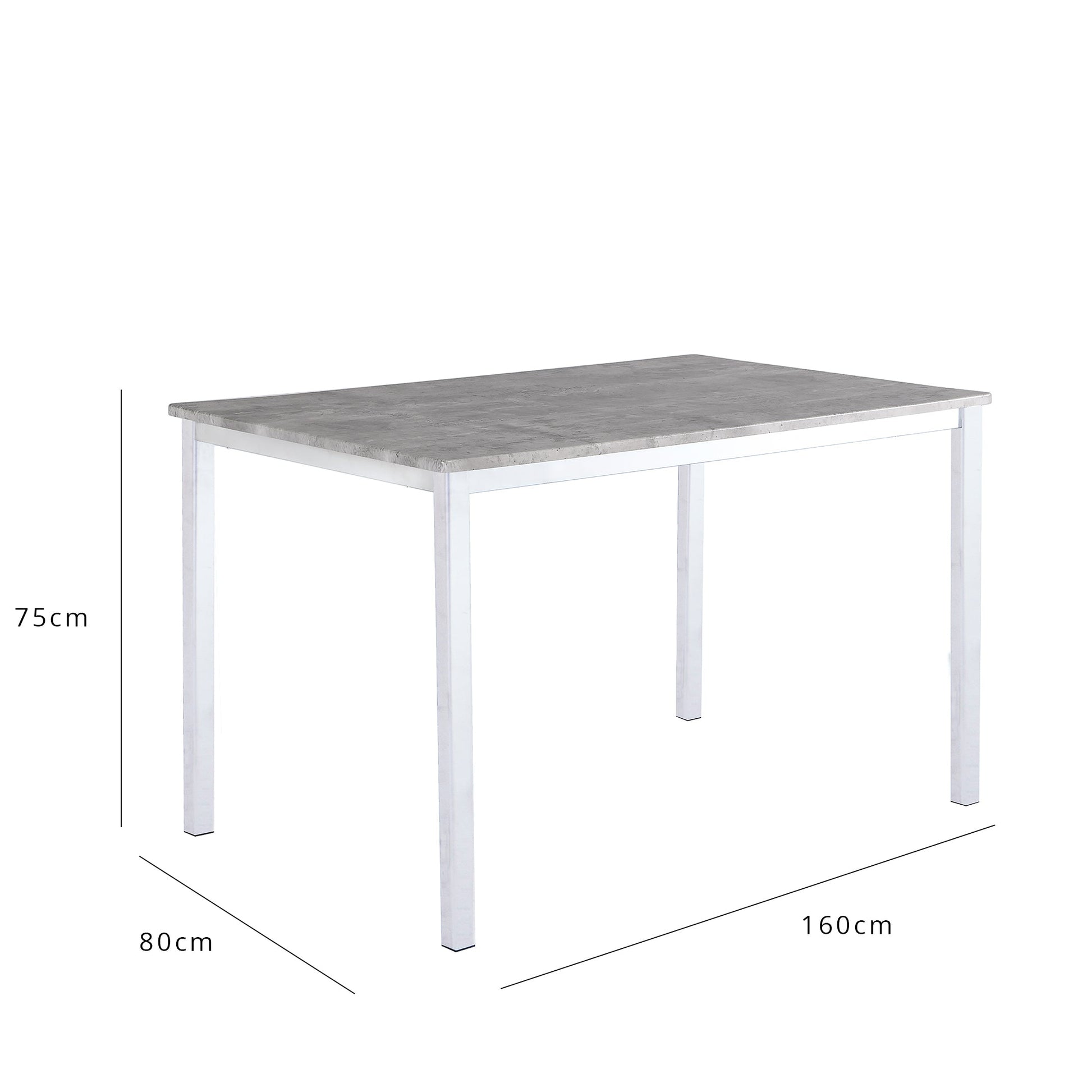 Milo dining table - 6 seater - concrete effect and chrome - Laura James