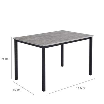 Milo Black Concrete Dining Table Set - 6 seater - Bella Teal and Black Chairs Set - Laura James