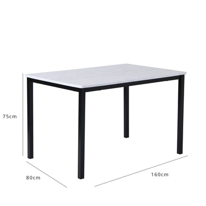 Milo Black Marble Table effect Dining Table Set - 6 seater - Bella Grey and Black  chairs set