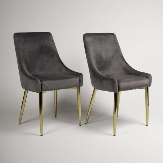 Maeve grey chair with gold legs