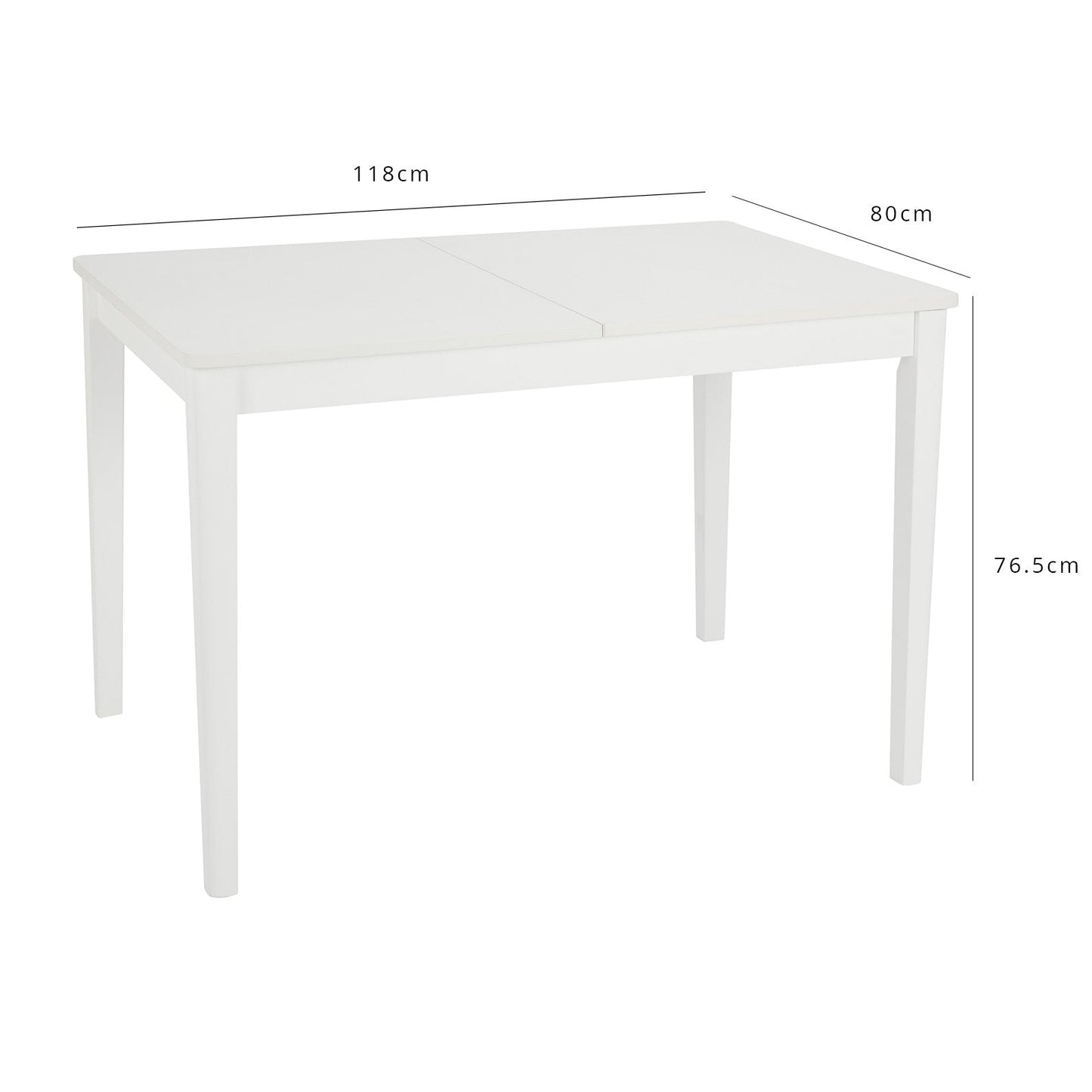 Paul extendable table with 6 chairs - large - white - Laura James