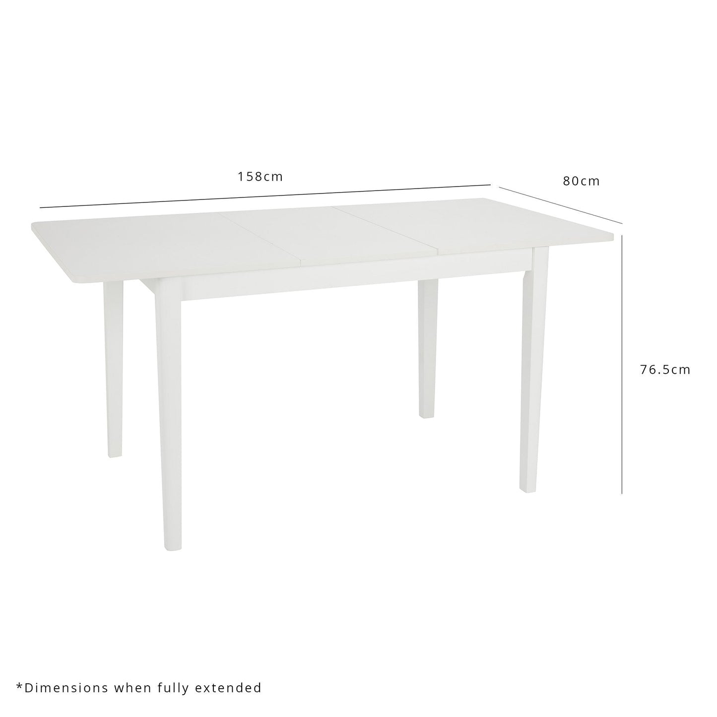 Paul extendable dining table with 6 chairs - large - white