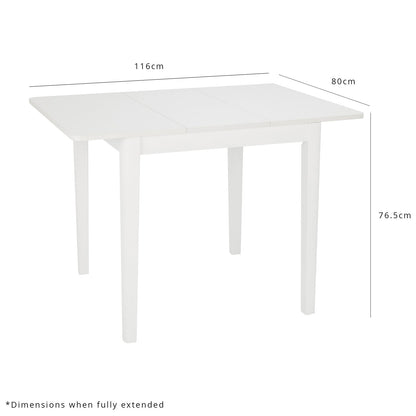 Paul extendable table with 6 chairs - large - white - Laura James