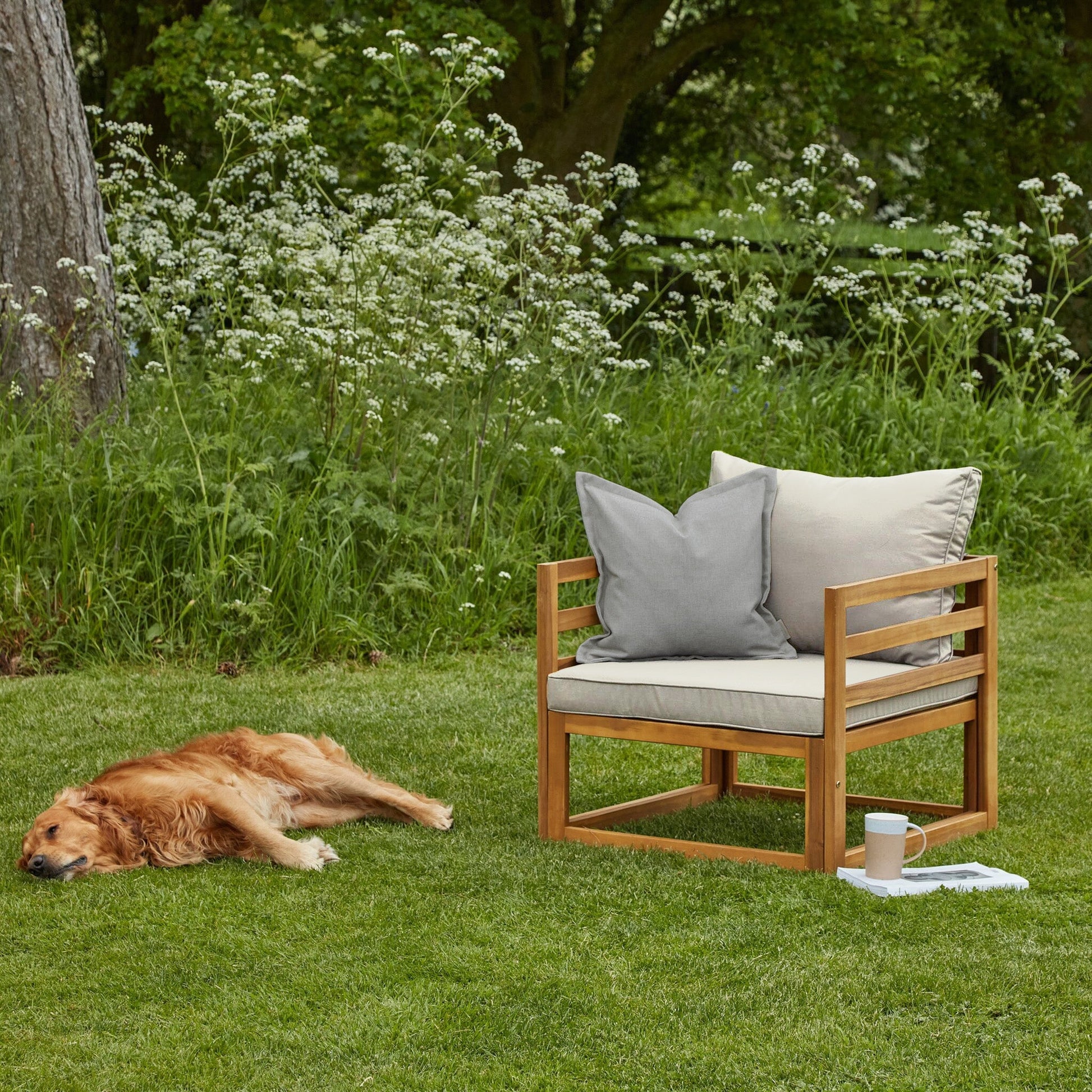 Rowan Natural Wooden Garden Armchair Laura James – Laura James