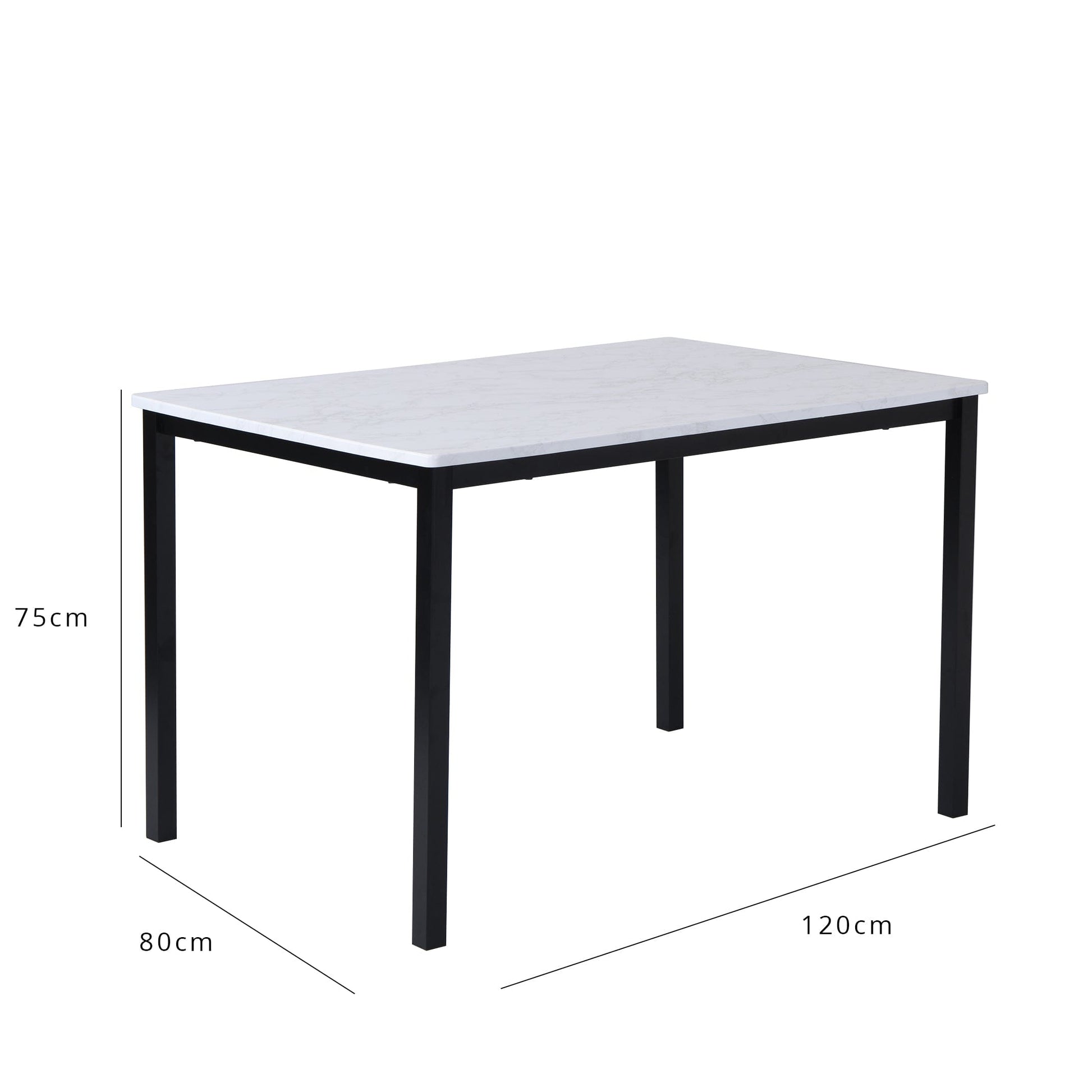 Milo Marble Table - 4 seater -  Ellis Teal and Black Chairs