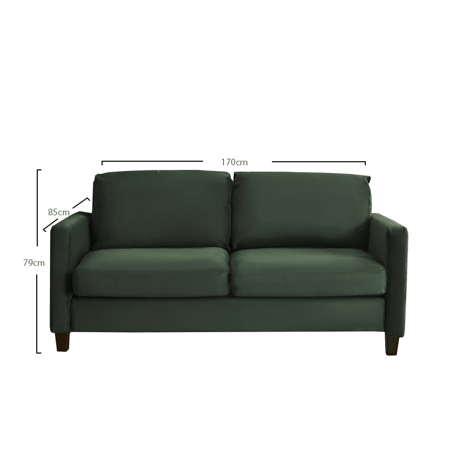 Ava 2 Seater Sofa Green - Laura James