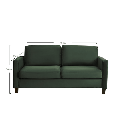 Ava 2 Seater Sofa Green - Laura James